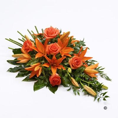 Traditional Rose and Lily Spray   Orange
