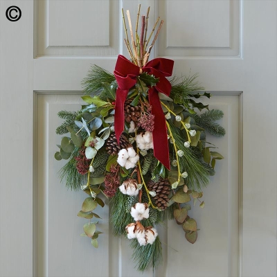 Classic Christmas Swag Door Decoration