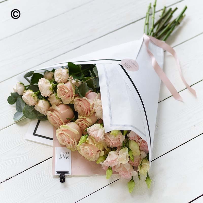 Beautifully Simple Flat Bouquet Pink